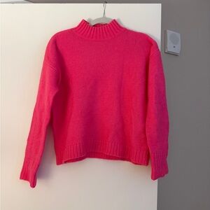 Loft Mock Neck Sweater. Hot Pink. Small
